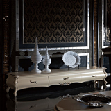 欧式电视柜茶几组合新古典卧室地柜简约实木雕花白色烤漆