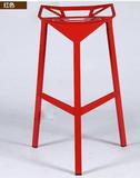 新款时尚变形金刚椅铁艺酒吧椅子吧台椅高脚凳创意几何吧凳高脚凳