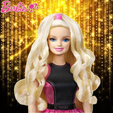 正品美泰芭比娃娃女孩玩具套装礼盒芭比梦幻美发套装BMC01可卷发