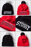 Stussy Stock Pom Beanie 刺绣logo男女潮牌秋冬针织毛线帽 冷帽