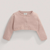 外贸原单英国童装 女童纯棉粉色针织毛衣开衫坎肩长袖外套空调衫