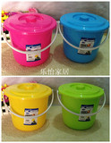 加厚塑料桶 美工桶 带盖小水桶欧式小桶杂物桶收纳桶 塑料水桶
