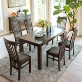 纯实木餐桌红橡木餐桌1.2/1.41.6米带抽屉餐桌椅组合美式家具特价