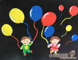 幼儿园装饰泡沫立体组合小学黑板报材料主题墙贴卡通男孩女孩气球
