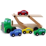 木制儿童玩具汽车模型仿真双层可伸展工程运输车木质卡车4-6岁