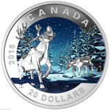 【海宁潮】加拿大2016年多边几何艺术切割高浮雕系列3驯鹿彩银币