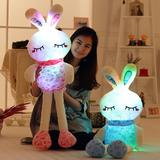 七彩发光音乐毛绒玩具兔子公仔love小白兔米菲兔布娃娃圣诞节礼物