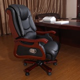 舒凯特价高档老板椅真皮办公椅家用电脑椅可躺实木转椅牛皮大班椅