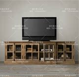 出口外贸实木橡木客厅电视柜 法式美式风格可储物电视柜 特价定制