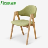 北欧宜家实木餐椅 现代简约办公椅布艺软包电脑椅休闲椅咖啡椅子