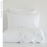 Zara Home 白色刺绣密织棉布被套 48044088250