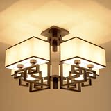 新中式吸顶灯长方形现代大气客厅灯具中国风铁艺温馨卧室书房灯饰