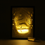 伊甸园 七忆鱼光影纸雕灯DIY多动能3d小夜灯创意礼物欧式台灯卧室