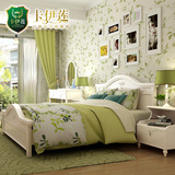 卡伊莲韩式床1.5米1.8双人床白色公主床田园板式床硬板床家具A3