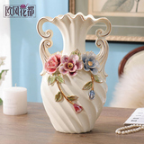 欧式花瓶摆件客厅电视柜家居软装饰品现代简约艺术陶瓷仿真插花器
