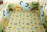 出口美国婴儿床围床笠 外贸婴儿床品套件 四片装床围+床单134*72