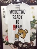【CAT猫代购】现货 Moschino 15春夏款 小熊白色卡通字母短袖T恤