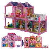 儿童过家家房子DIY小屋玩具公主芭比娃娃拼装别墅女孩礼物5-6-8岁
