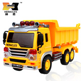 大号3D灯光音乐惯性工程车2-3-4岁儿童玩具车模型翻斗卡车渣土车