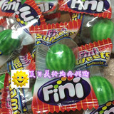 现货！法国代购Fini/菲尼西瓜形夹心泡泡糖/柠檬味网球口香糖1颗