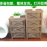 促销美韩式 实木床头柜 白色简约储物收纳柜斗柜宜家仿古置物柜烤