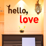 love水晶亚克力3d立体墙贴画床头卧室餐客厅背景墙创意房间装饰品
