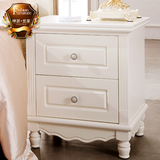 欧式床头柜 田园橡木床头柜 美式白色床头桌 现代简约实木床头柜