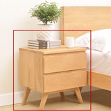 简约现代日式床头柜子橡木全实木储物柜组装宜家小户型床头柜特价