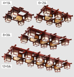 实木艺灯具1058仿古中式吸顶灯客厅餐厅卧室灯饰明清古典仿羊皮灯