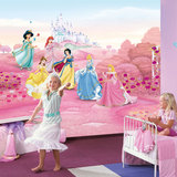 思迈大型壁画可爱女孩卧室床头儿童客厅背景迪士尼公主壁纸墙纸