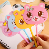卡通动物扇子圆珠笔 可爱大脸猫创意韩国文具用品 小学生奖品批发