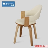 实木椅子皮面旋转电脑椅韩式办公学习椅咖啡餐厅餐椅