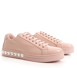 英国代购PRADA普拉达 15秋冬新款粉色皮革低帮女鞋