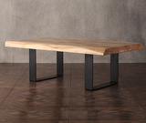 创意不规则实木桌面办公桌 时尚个性家用复古原木大板桌可工厂店