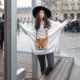 2016春季新款女装 Audrey Wang 原创宽松百搭街头蝙蝠袖衬衫正品