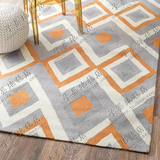 时尚欧式中式格子地毯客厅茶几沙发地毯卧室床边手工腈纶地毯定制