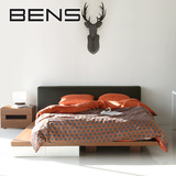 BENS奔斯北欧现代简约榻榻米板式床储物床双人床1.8米婚床类503