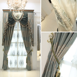 阿蒂纳 雪尼尔窗帘成品提花布料欧式客厅窗幔 卧室遮光 奢华定制