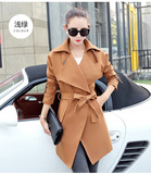 韩国正品代购2015秋新款修身女式风衣 大码中长款风衣外套女薄
