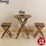 实木双人餐桌椅组合折叠咖啡厅户外阳台茶桌茶几简易休闲快餐桌子