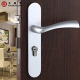 卡迪龙 现代简约室内房门门锁 白色太空铝分体锁具把手