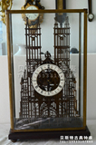 骨架教堂大骨架钟表|客厅时尚创意|仿古全铜机械上弦座钟|落地钟