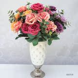 仿真花套装陶瓷花瓶牡丹玫瑰欧式婚庆花艺客厅道具部分包邮