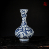 花瓶 景德镇陶瓷瓶摆件高档中式仿古青花瓷器客厅台面家居装饰品