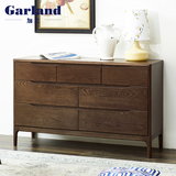 加兰纯实木斗柜日式橡木胡桃木色现代简约储物柜带抽屉卧室边柜