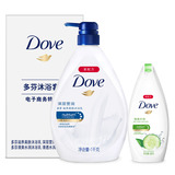 多芬(Dove)沐浴乳（深层营润1kg+清透水润300g）(沐浴露/沐浴液/
