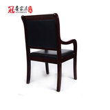上海会议室椅子四脚实木办公椅带扶手靠背椅麻将特价软包职员凳子