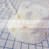 TYAKASHA塔卡沙水果系列奶白色满绣小生梨牛仔渔夫帽帽子现货包邮