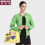 MonLass白鹅绒羽绒服女修身短款纯色欧版冬季外套特价清仓包