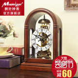 枫叶机械座钟欧式报时台钟复古实木创意客厅老式座钟中式钟表摆件